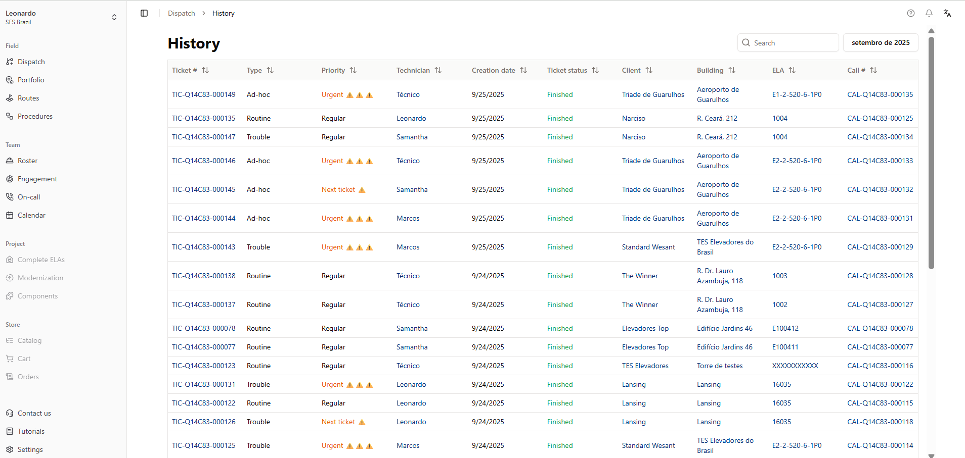 ela system history dashboard